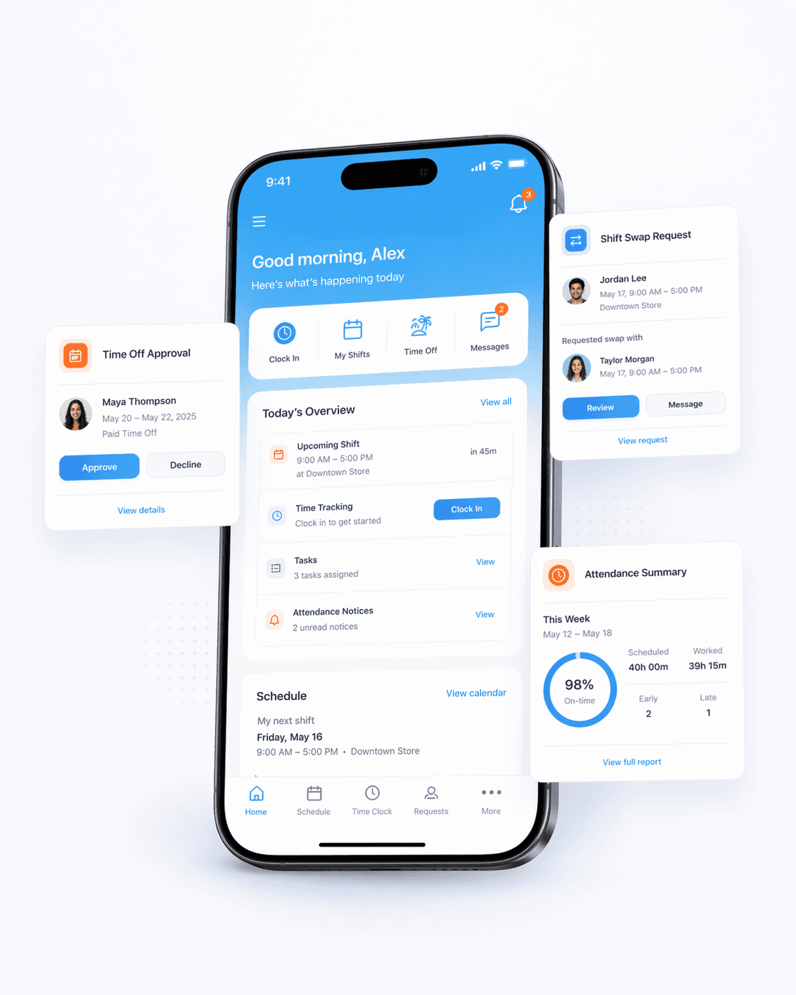 Schedulaa Android mobile app interface preview