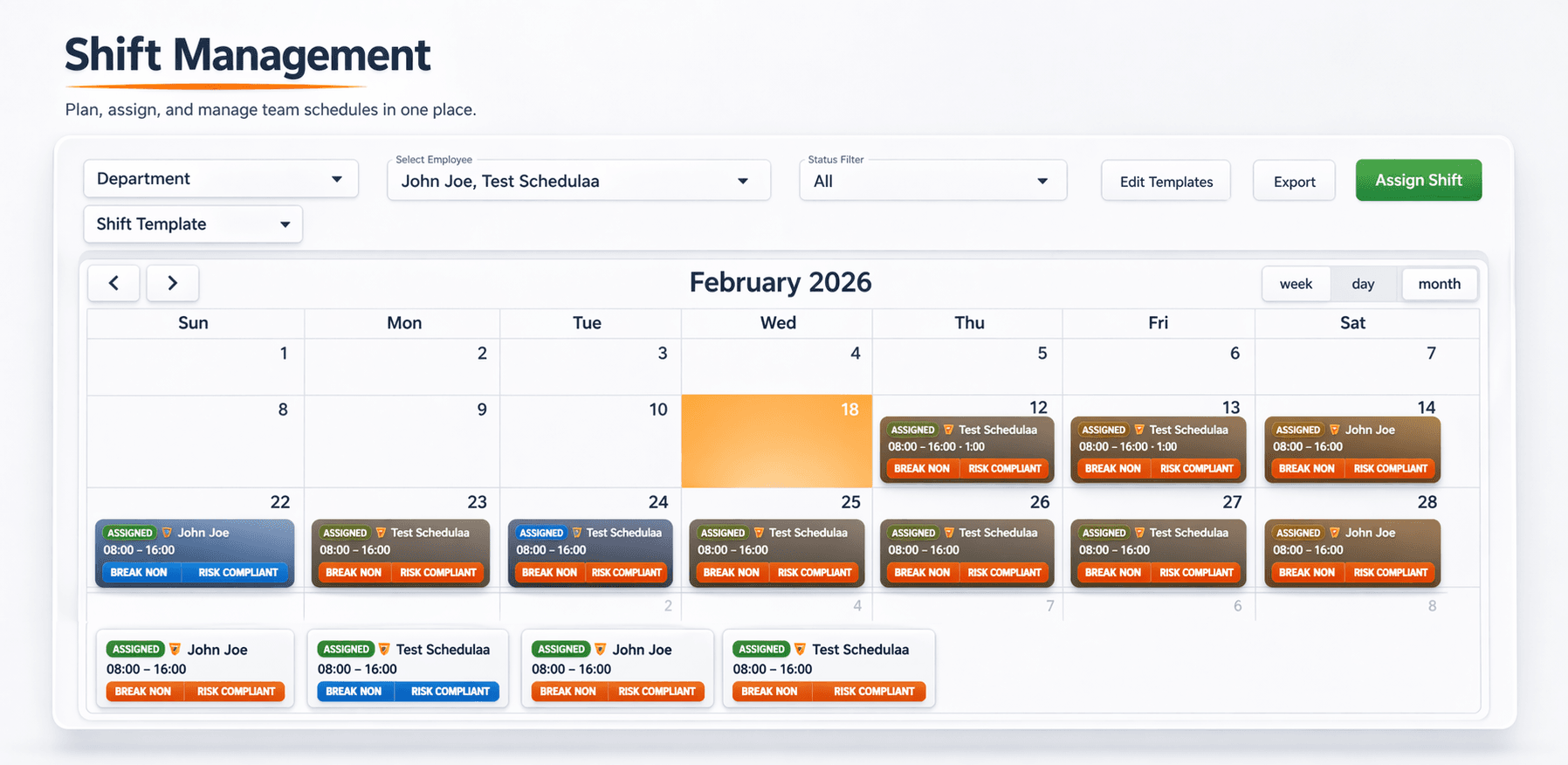 Scheduling workflow preview